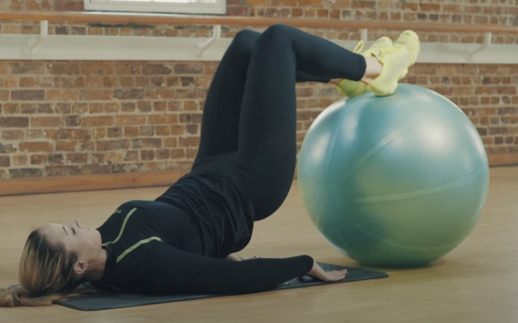 Swiss Ball Hamstring Curl Exercise
