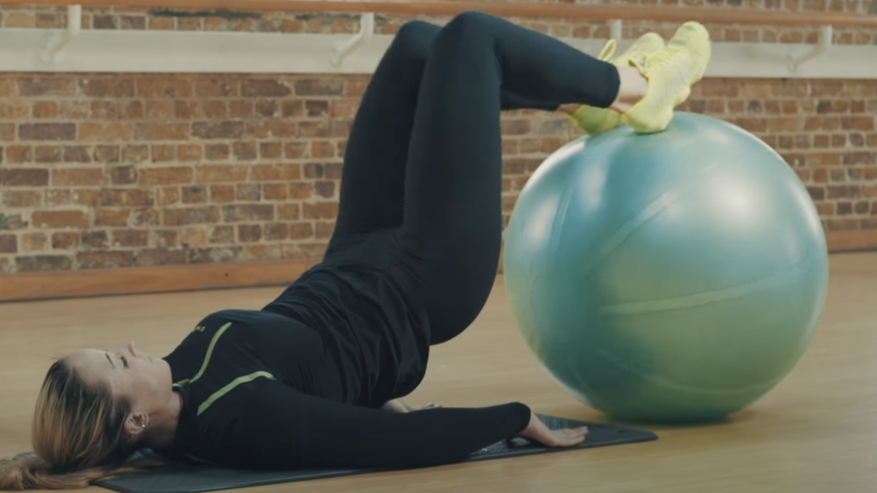 Swiss Ball Hamstring Curl Exercise